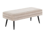 Contemporary Storage Bench in Black Metal and Light Brown Fabric B202P223620