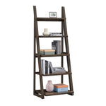 ZUN 5-Tier Shelves,Bookshelf, Storage Rack, Bookcase with Rubber Wood Frame, Ladder Shelf for Living W2582P195345