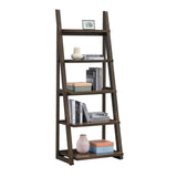 ZUN 5-Tier Shelves,Bookshelf, Storage Rack, Bookcase with Rubber Wood Frame, Ladder Shelf for Living W2582P195345