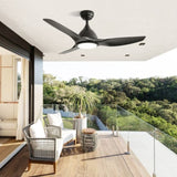 ZUN 52 Inch Ceiling Fan with Light and 6-speed Remote Control 3 ABS Fan Blades Black for Bredoom Patio W934P211218