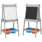 Easel for Kids, Art Easel w/ Paper Roll, Double Sided Whiteboard Gray 68283383