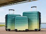 Hardshell Luggage Sets 3 Piece Gradient Color Expandable Suitcase with Spinner Wheels and TSA Lock N732P184448R