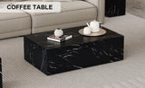 ZUN Enhance your living space with this modern MDF coffee table featuring a sleek black texture pattern. W1151P173094