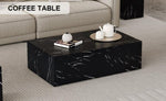 ZUN 39.3*23.6*11.8 Inch Black Marble Texture MDF Coffee Table - Luxurious Design, Perfect Living Room W1151P234029