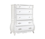 Opulence Modern Style 5-Drawer Chest Made with Wood in Pearl White B009P240964