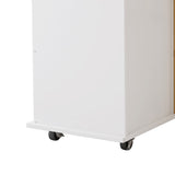 Kitchen Island Cart with 2 Door Cabinet and Three Drawers,43.31 Inch Width with Spice,Towel W75763043