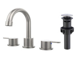 Widespread Bathroom Faucet Brushed Nickel 2 Handle 8 inch 3 Hole 360&degSwivel Spout Vanity T3177P412862