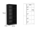 Vinton 4-Tier Bookcase with Modern Storage for Books and Decor, Black B097P167419