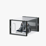 6-Piece Medium Black Plastic Mesh Shoe Box Set - 33x23x14cm, Modular Design for Home Storage 80828150