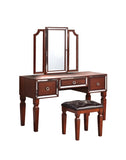 Luxurious Majestic Classic Cherry Color Vanity w Stool 3- Storage Drawers 1pc Bedroom Furniture B011111850