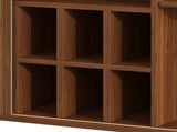 39" Fluted Liquor & Coffee Bar with 6 Wine Racks and 3 Glass Holders, Mid-Century Modern Bar 61879634