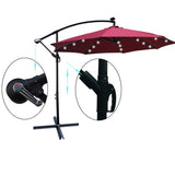 ZUN 10 ft Outdoor Patio Umbrella Solar Powered LED Lighted Sun Shade Market Waterproof 8 Ribs Umbrella W65627956