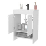 Shell Bathroom Vanity with 2 Doors and Open Storage, White B128P314797