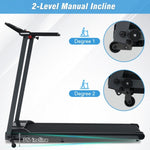 ZUN NEW Folding Treadmills Walking Pad Treadmill for Home Office -2.5HP Walking Treadmill With Incline MS312896AAB