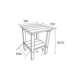 Folding Adirondack Chair with Side Table, 3-Piece Adirondack Chair Set with Wood Texture, Navy W2103P254615