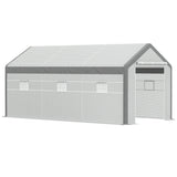 20' x10' x 9' Walk-in Greenhouse with Roll Up Door With 6 Closeable Windows 17613410
