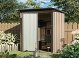 4.27FT x2.42FT Metal Garden Shed 5 X 3 FT Pent Roof with Hinge Door W2794P384275