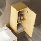 BOI 12" Wall-Mounted Floating Striped Bathroom Vanity Side Cabinet with a Door and a Shelf, W2615P268883