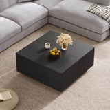 33.25" Square Coffee Table with 4 Drawers, Black N735P277298B