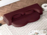 Modern Floor Sofa with 2 Pillows,Convertible Teddy Fabric Foam-Filled Sleeper Sofa Bed,15" Full Size 58553868