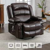 ZUN Massage Swivel Rocker Recliner Chair with Vibration Massage and Heat Ergonomic Lounge Chair for 66071715