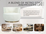 COOLMORE 360 Degree Swivel Cuddle Barrel Accent Sofa Chairs, Round Armchairs with Wide Upholstered, W395P232985