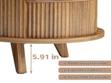 Fluted Lift Top Coffee Table with Hidden Compartment, Wooden Center Table, Modern Oval Lift Tabletop W2641P449066