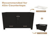 42 Inch Modern Bathroom Vanity with Soft-Close Multi-Functional Cabinet, Single Drawer, MDF with W509P493621