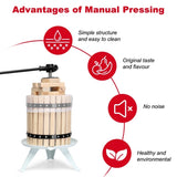 3.17 Gallon Fruit Wine Press, Solid Wood Basket Wine Making Press with 6 Blocks, 12 Liter Cider 96596978