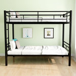 ZUN Bunk Bed Twin Over Twin Size with Ladder and high Guardrail, Able to Split, Metal Bunk Bed, Storage W1935P167850