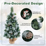 ZUN 3 FT Pre-Lit Artificial Mini Christmas Tree 03351747