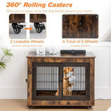 ZUN Dog Crate Furniture, Large Dog Kennel, 38"Wooden Pet Furniture with Pull-Out Tray, Home and Indoor W1212120268