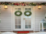 2 Pack 24in Pre-lit Christmas Wreath, Lighted Artificial Xmas Wreath with 100 Warm Lights and 150 22537616