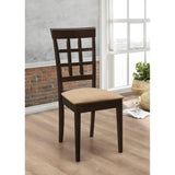 Cappuccino and Beige Lattice Back Dining Chair B062P153673