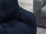 010-Soft Teddy Fabric Tufted Foam Bean Bag Chair With Teddy Fabric Dark Blue W52761254