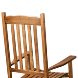 ZUN 68.5*86*115CM Square Wooden Rocking Chair Wavy Backboard Original Color 82239638