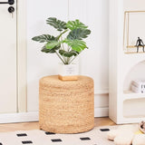 Round Pouf Ottoman Natural Seagrass Pouf Footrest, Foot Stool for Bedroom Living Room Accent 47345552