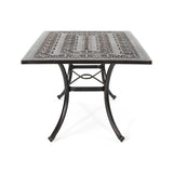 ZUN Outdoor Rectangular Cast Aluminum Dining Table, Shiny Copper 64857.00