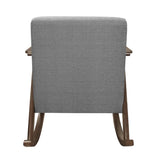 Modern Home Furniture 1pc Rocking Chair Gray Fabric Upholstered Dark Walnut Finish Wood Cushion Seat B011P255260