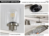 Modern 8-Light Bathroom Vanity Light Fixture - Brushed Nickel Finish with Clear Glass Shades, W1340P206688