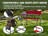Director Chair with Side Table, Red 74608917