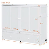 Full Size Murphy Bed with USB Port and a Large Drawer, White N708P205903K