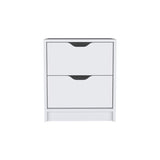 Nightstand Gandu, Two Drawers, White Finish B092122833