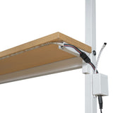 Twin Size Metal Loft Bed with Built-in Work Station, LED and Multiple Storage, White 81360789