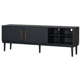 Mirod Stylish TV Stand with Vertical Striped Doors, Space-Saving Sliding Door Design, Sturdy Solid N760P251947B