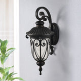 1-pack Classic Outdoor Wall Lantern, Black Vintage Wall Sconce with Bubble Glass, Weatherproof W1340P239408