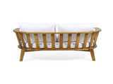 Outdoor Wooden Loveseat with Cushions - White/Teak - 55.50" W x 27.00" D x 25.50" H 70334.00WHI