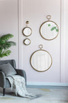 ZUN 22" x 28" Circle Wall Mirror with Gold Iron Frame, Accent Mirror for Living Room, Entryway, Office W2078124345