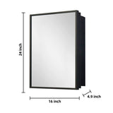 ZUN 16x24 inch Medicine Cabinet Mirror Cabinet Wall mount or Recessed Bathroom or Livingroom W1355P179196