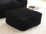 Giant Plush Bean Bag Chair for Adults with Armrests and Footstool -- Comfy Black Beanbag Chaise W1117P309394